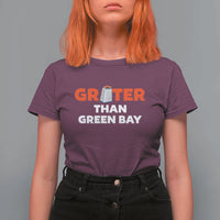 Funny Greater Than Green Bay Rivalry T Shirt For Women Cheese Grater - Wonder Print Shop