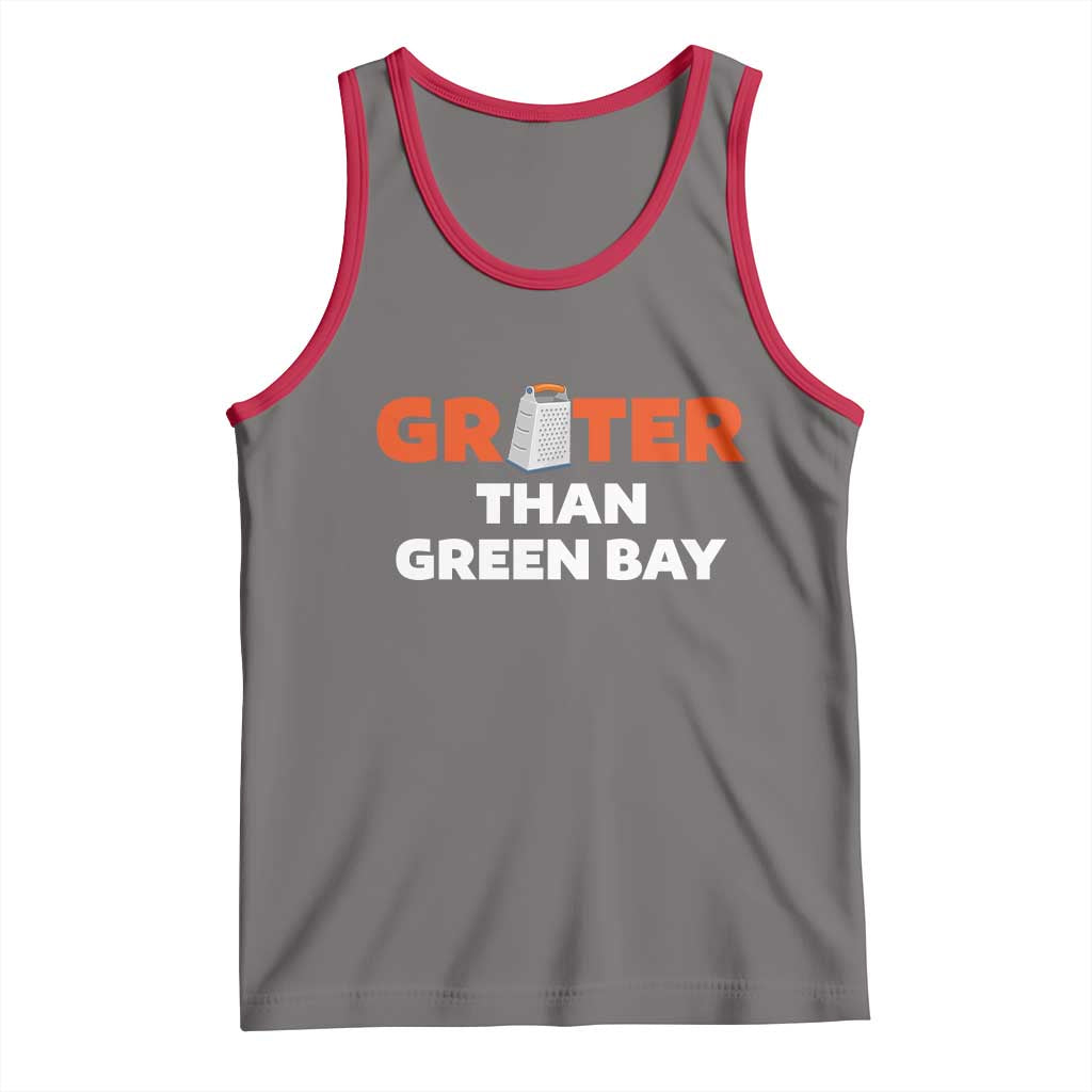 Funny Greater Than Green Bay Rivalry Tank Top Cheese Grater - Wonder Print Shop