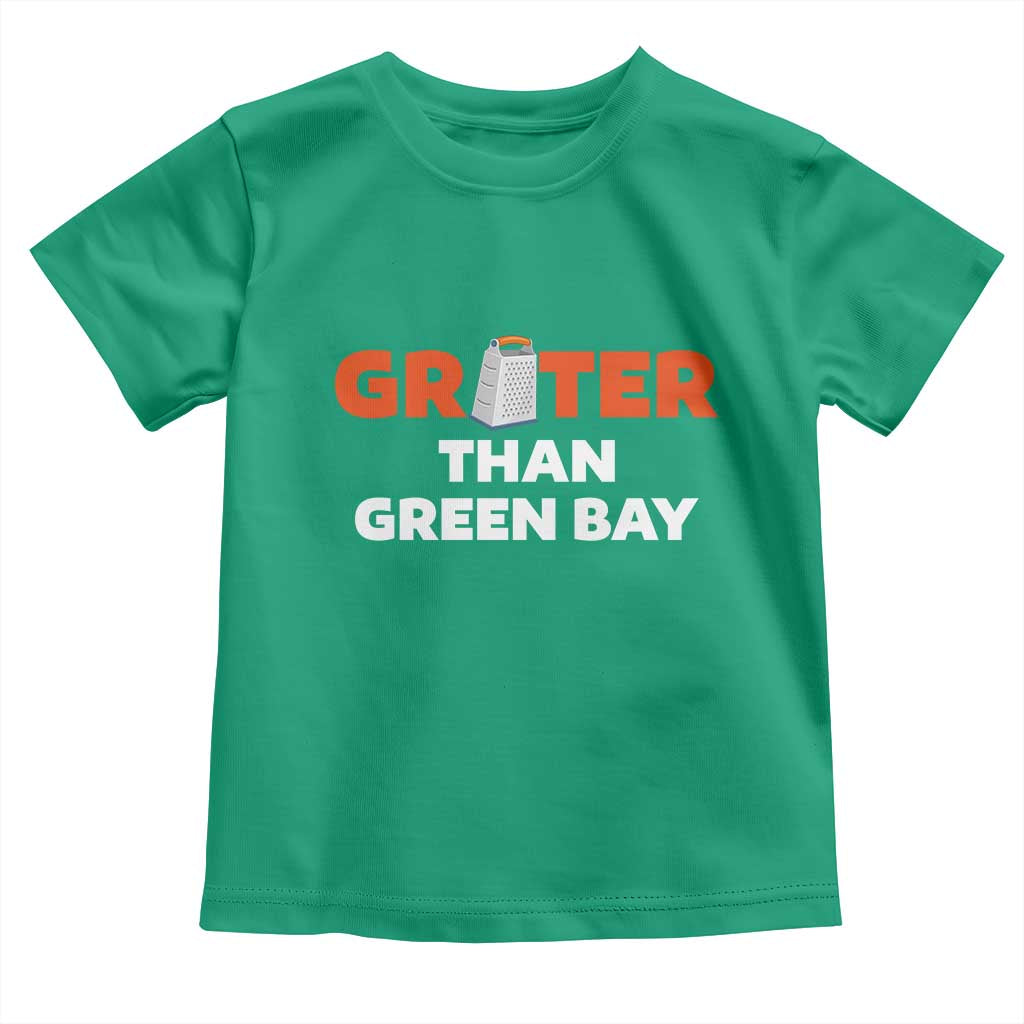 Funny Greater Than Green Bay Rivalry Toddler T Shirt Cheese Grater - Wonder Print Shop