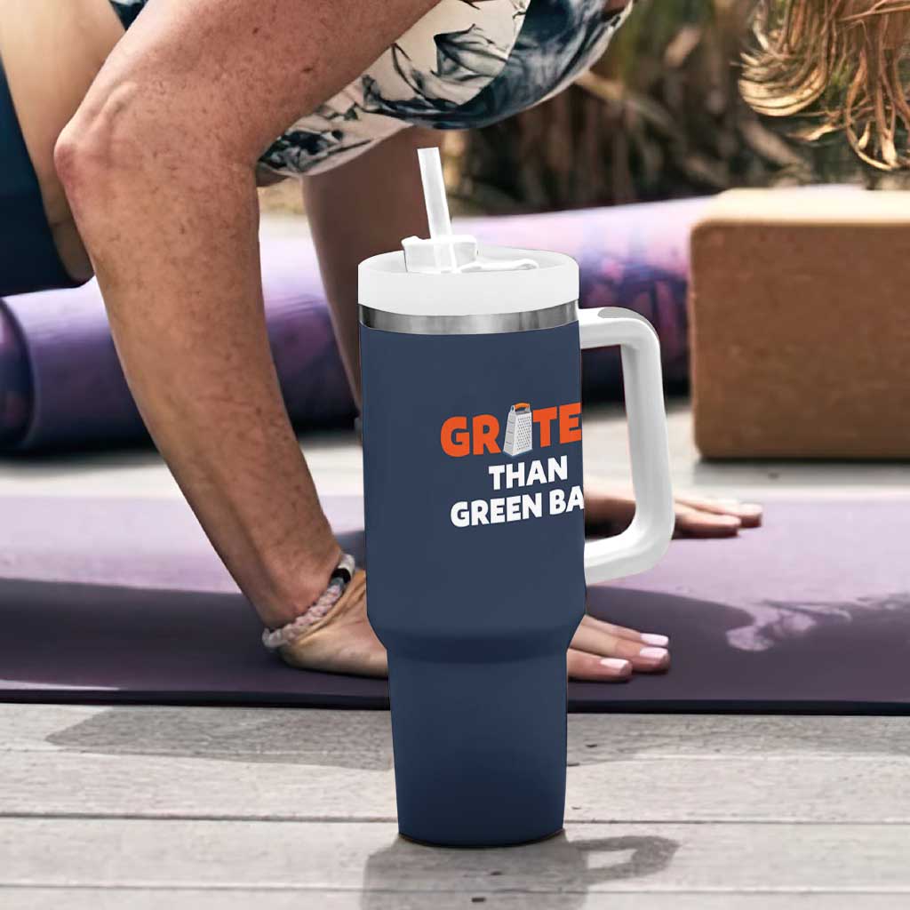 Funny Greater Than Green Bay Rivalry Tumbler With Handle Cheese Grater - Wonder Print Shop