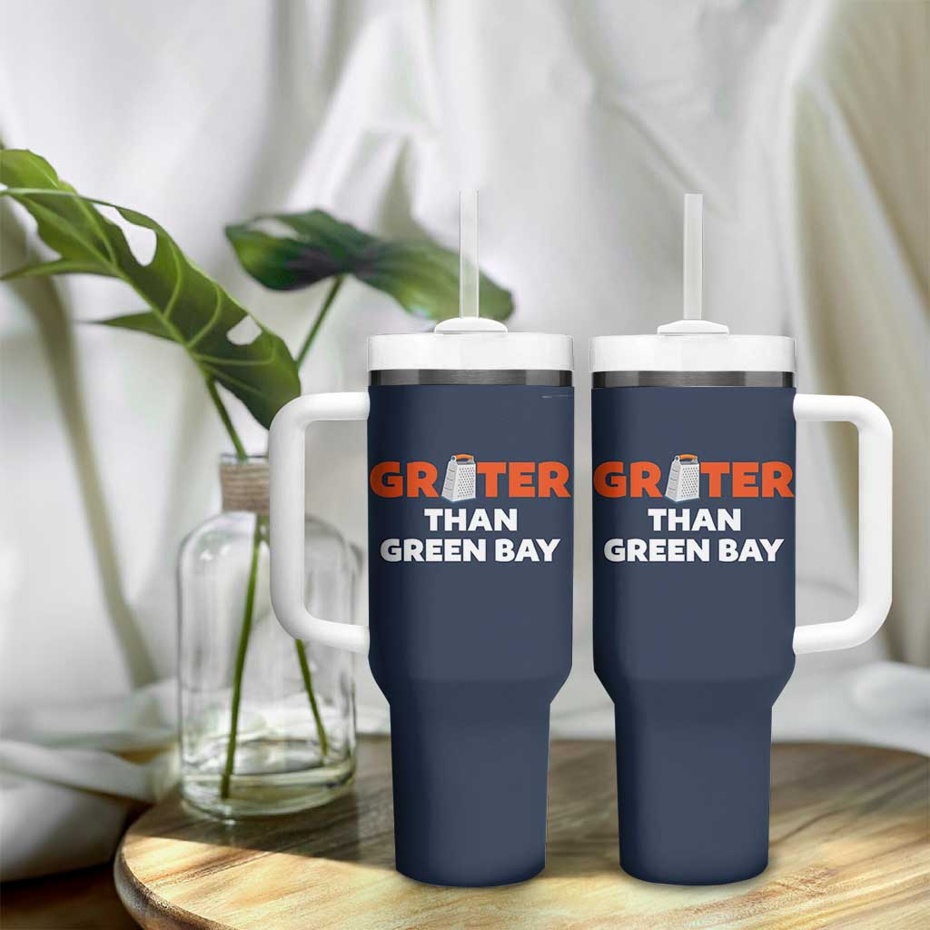 Funny Greater Than Green Bay Rivalry Tumbler With Handle Cheese Grater - Wonder Print Shop