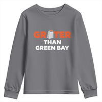 Funny Greater Than Green Bay Rivalry Youth Sweatshirt Cheese Grater - Wonder Print Shop