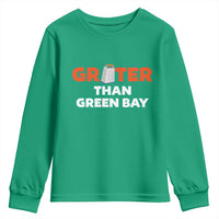 Funny Greater Than Green Bay Rivalry Youth Sweatshirt Cheese Grater - Wonder Print Shop