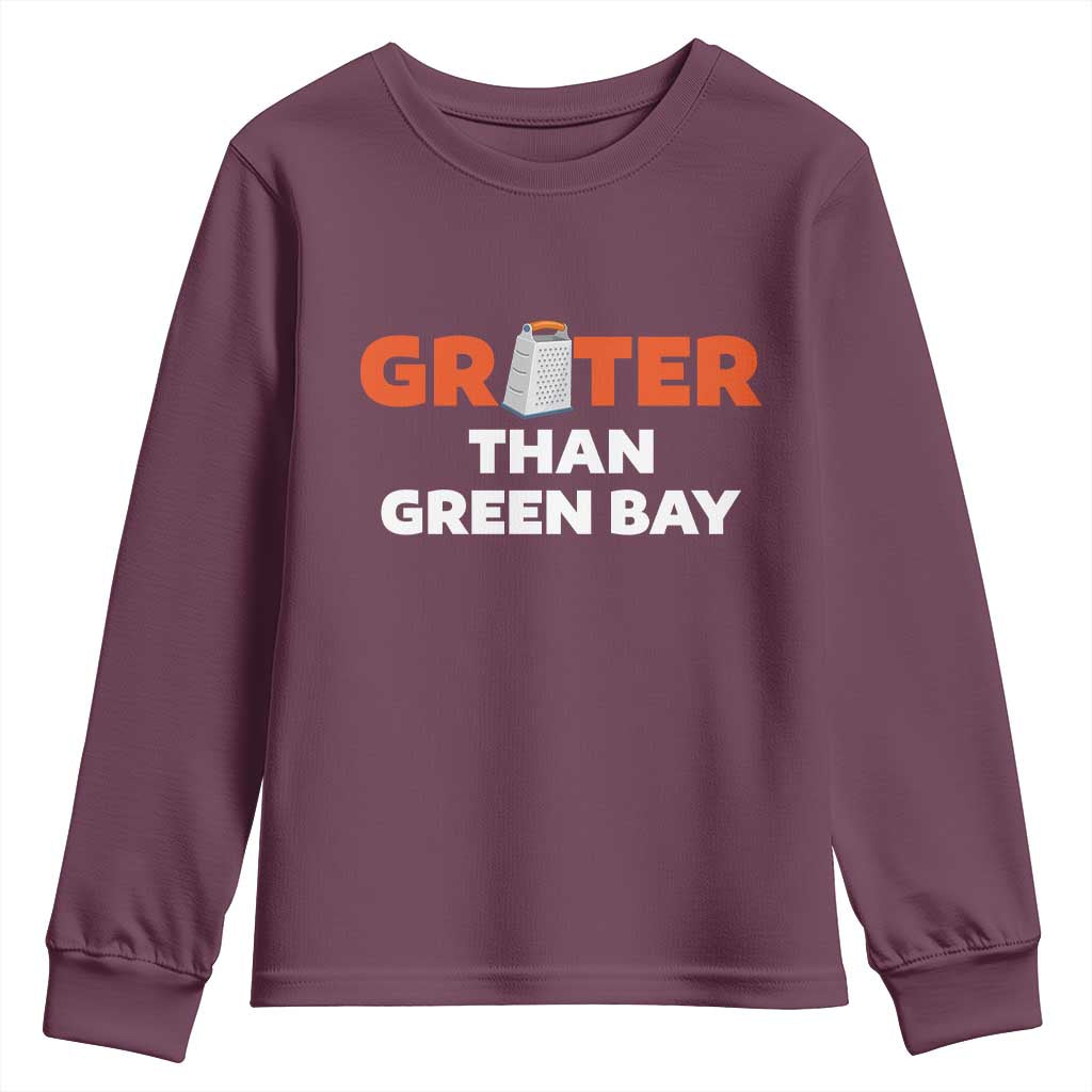 Funny Greater Than Green Bay Rivalry Youth Sweatshirt Cheese Grater - Wonder Print Shop