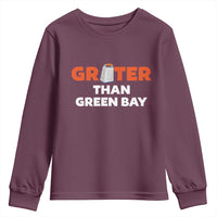 Funny Greater Than Green Bay Rivalry Youth Sweatshirt Cheese Grater - Wonder Print Shop