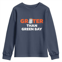 Funny Greater Than Green Bay Rivalry Youth Sweatshirt Cheese Grater - Wonder Print Shop