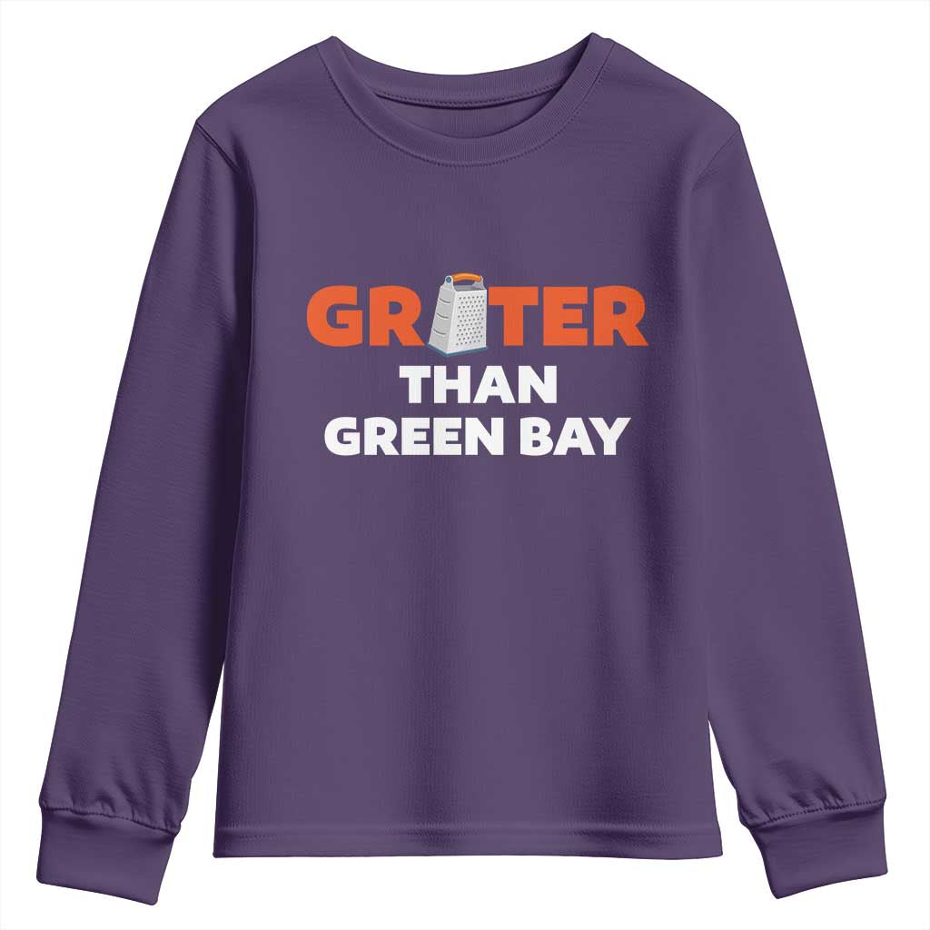 Funny Greater Than Green Bay Rivalry Youth Sweatshirt Cheese Grater - Wonder Print Shop