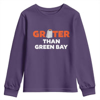 Funny Greater Than Green Bay Rivalry Youth Sweatshirt Cheese Grater - Wonder Print Shop