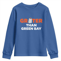 Funny Greater Than Green Bay Rivalry Youth Sweatshirt Cheese Grater - Wonder Print Shop