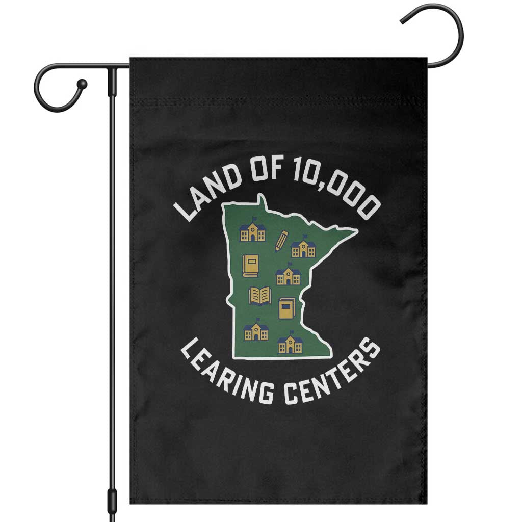 Land of 10000 Learing Centers Funny Minnesota Meme Garden Flag Viral Education Typo Parody - Wonder Print Shop