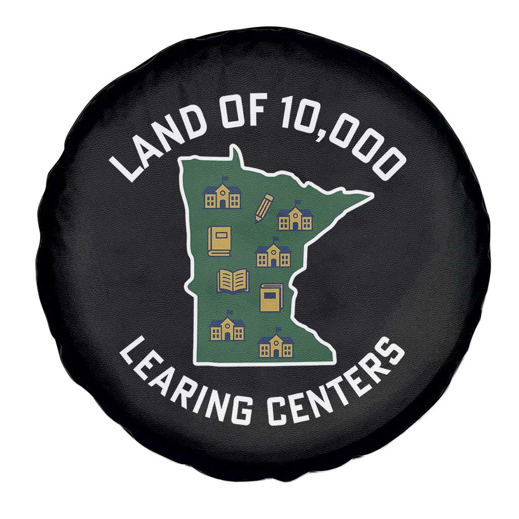 Land of 10000 Learing Centers Funny Minnesota Meme Spare Tire Cover Viral Education Typo Parody - Wonder Print Shop