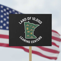 Land of 10000 Learing Centers Funny Minnesota Meme Protest Sign Viral Education Typo Parody