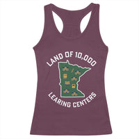 Land of 10000 Learing Centers Funny Minnesota Meme Racerback Tank Top Viral Education Typo Parody - Wonder Print Shop