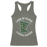 Land of 10000 Learing Centers Funny Minnesota Meme Racerback Tank Top Viral Education Typo Parody - Wonder Print Shop