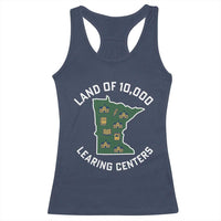 Land of 10000 Learing Centers Funny Minnesota Meme Racerback Tank Top Viral Education Typo Parody - Wonder Print Shop