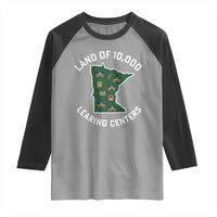 Land of 10000 Learing Centers Funny Minnesota Meme Raglan Shirt Viral Education Typo Parody - Wonder Print Shop