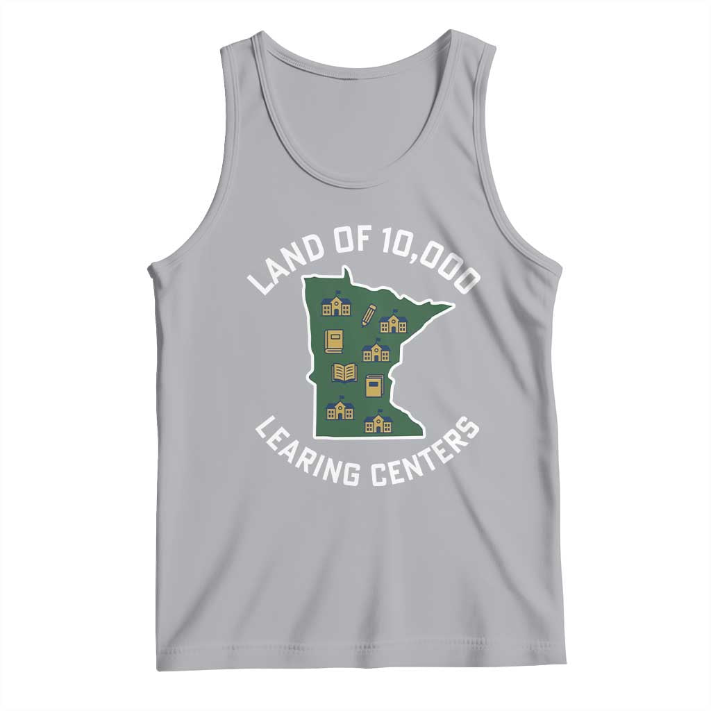 Land of 10000 Learing Centers Funny Minnesota Meme Tank Top Viral Education Typo Parody - Wonder Print Shop