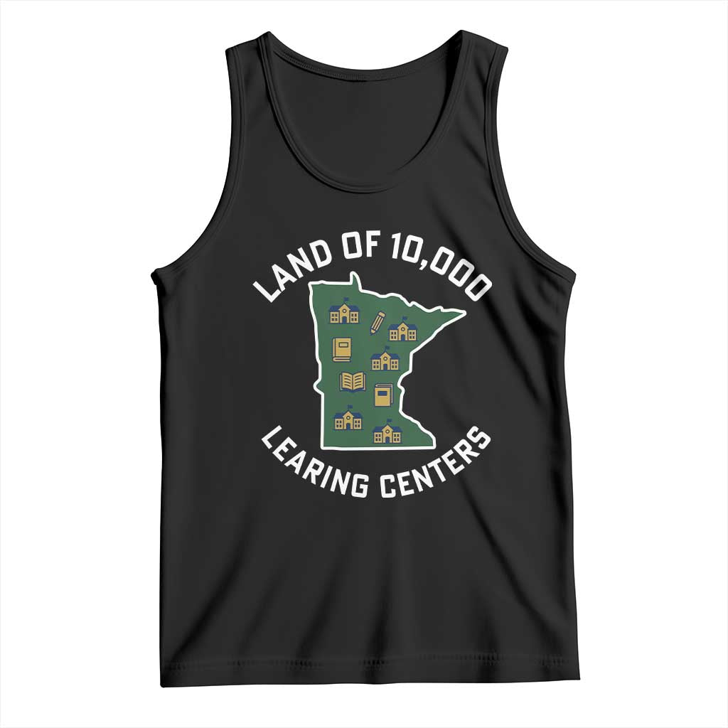 Land of 10000 Learing Centers Funny Minnesota Meme Tank Top Viral Education Typo Parody - Wonder Print Shop