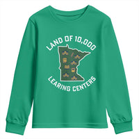 Land of 10000 Learing Centers Funny Minnesota Meme Youth Sweatshirt Viral Education Typo Parody - Wonder Print Shop