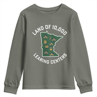 Land of 10000 Learing Centers Funny Minnesota Meme Youth Sweatshirt Viral Education Typo Parody - Wonder Print Shop