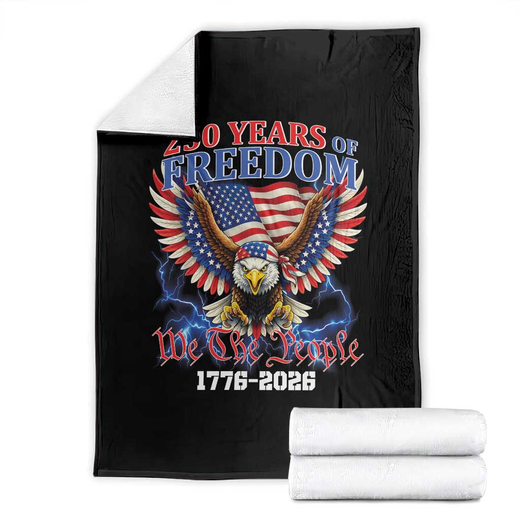 250 Years of Freedom 1776 2026 Patriotic Eagle Throw Blanket We The People USA Semiquincentennial - Wonder Print Shop