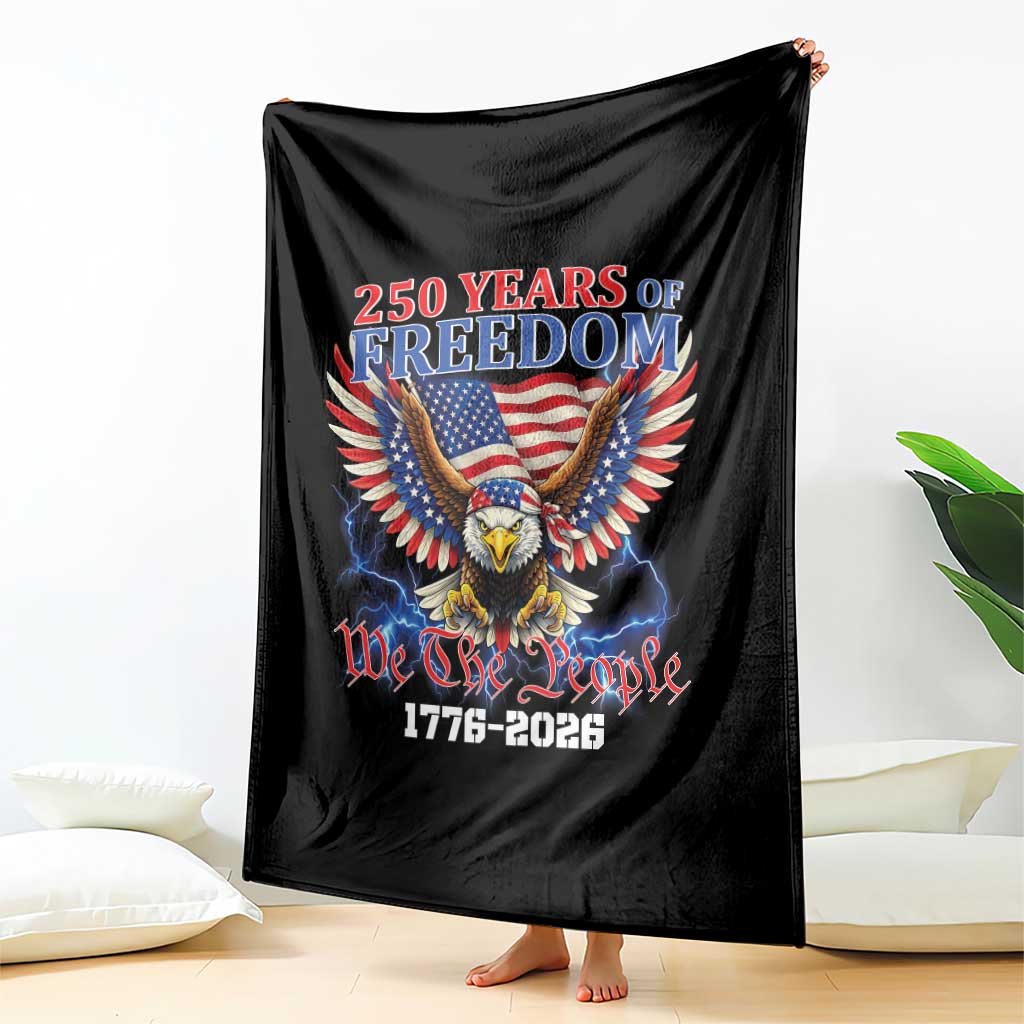 250 Years of Freedom 1776 2026 Patriotic Eagle Throw Blanket We The People USA Semiquincentennial - Wonder Print Shop