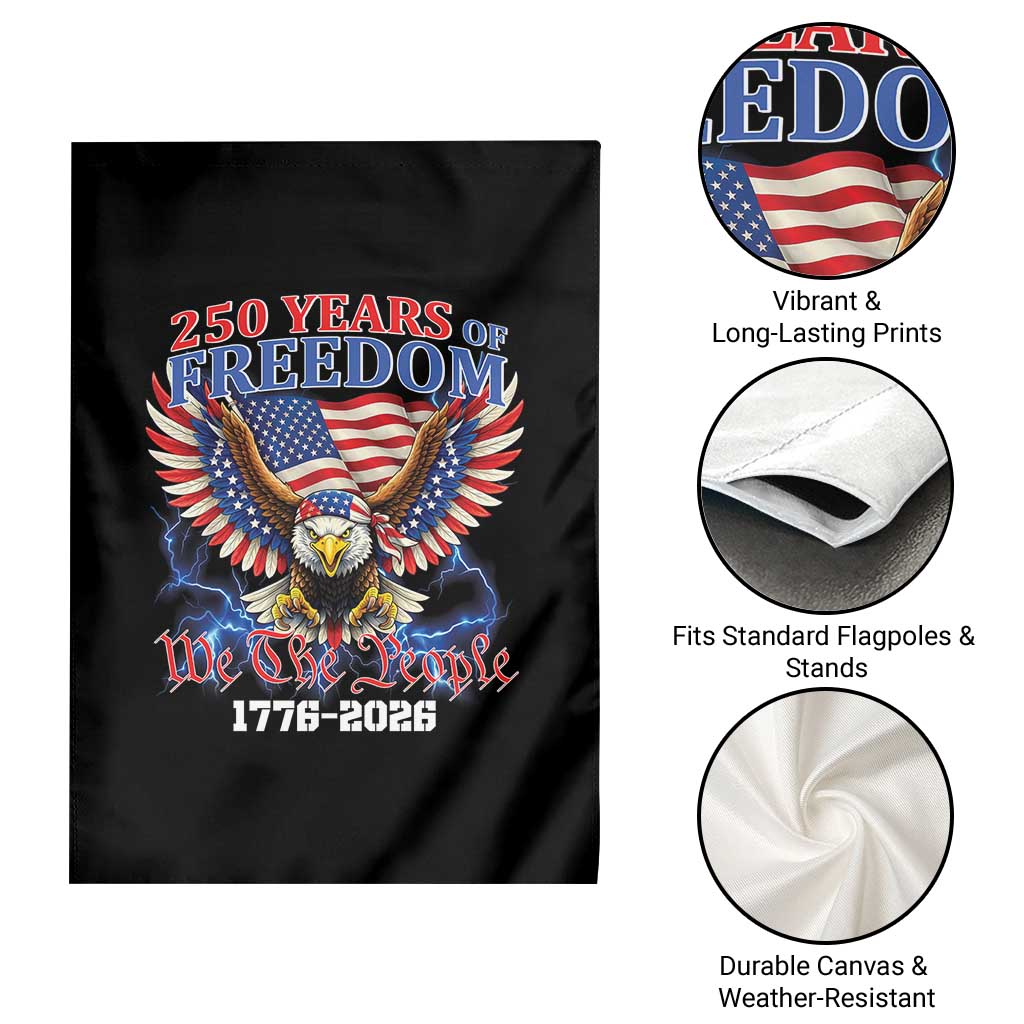 250 Years of Freedom 1776 2026 Patriotic Eagle Garden Flag We The People USA Semiquincentennial - Wonder Print Shop