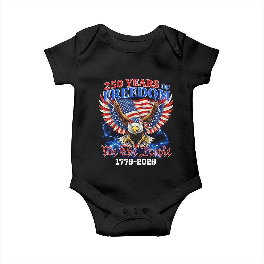250 Years of Freedom 1776 2026 Patriotic Eagle Baby Onesie We The People USA Semiquincentennial - Wonder Print Shop