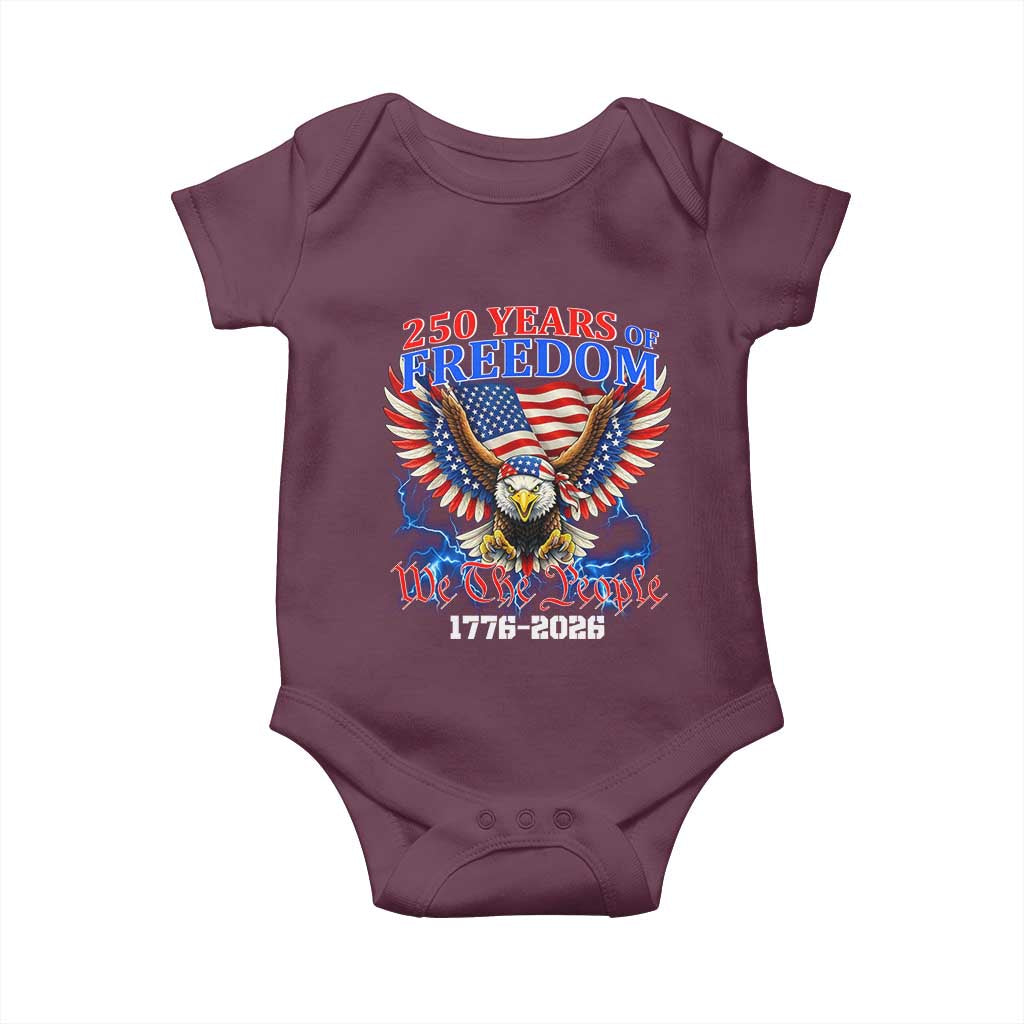 250 Years of Freedom 1776 2026 Patriotic Eagle Baby Onesie We The People USA Semiquincentennial - Wonder Print Shop