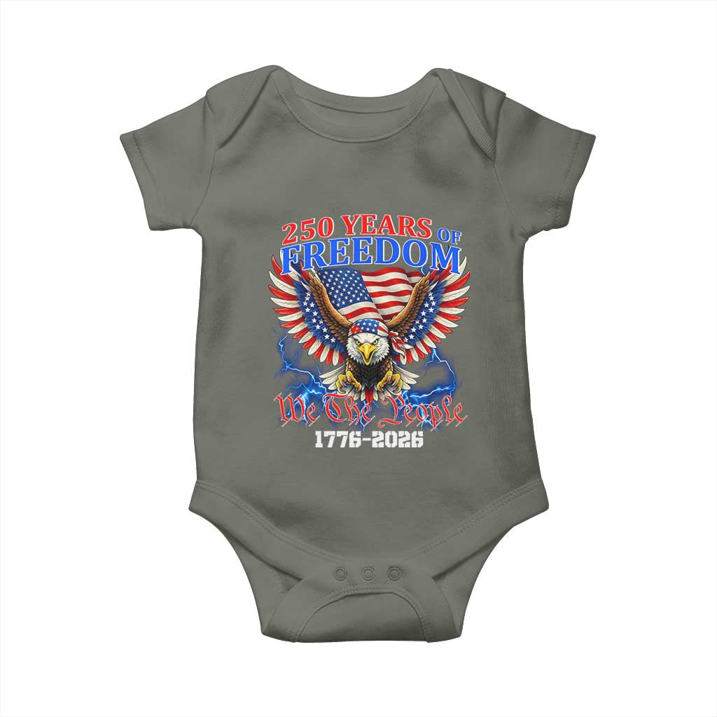 250 Years of Freedom 1776 2026 Patriotic Eagle Baby Onesie We The People USA Semiquincentennial - Wonder Print Shop