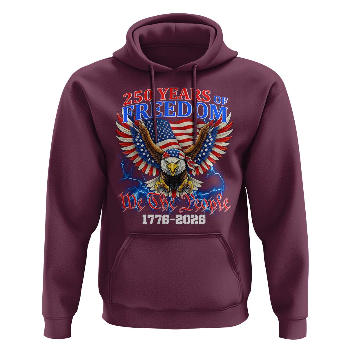 250 Years of Freedom 1776 2026 Patriotic Eagle Hoodie We The People USA Semiquincentennial - Wonder Print Shop