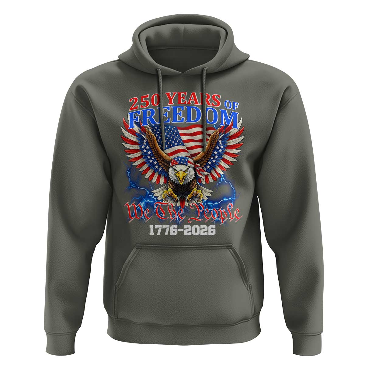 250 Years of Freedom 1776 2026 Patriotic Eagle Hoodie We The People USA Semiquincentennial - Wonder Print Shop