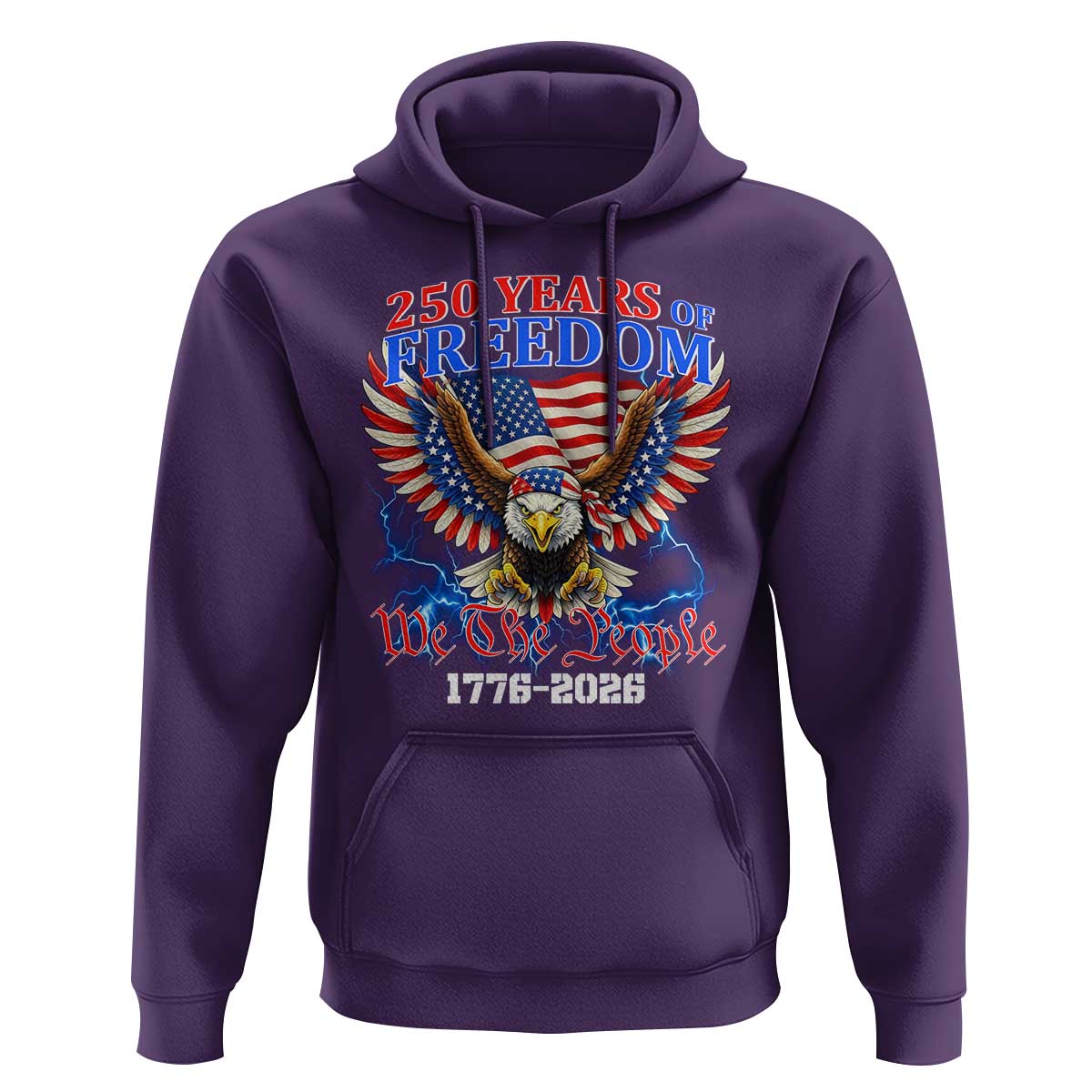 250 Years of Freedom 1776 2026 Patriotic Eagle Hoodie We The People USA Semiquincentennial - Wonder Print Shop