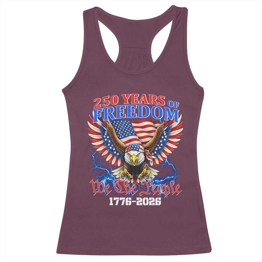 250 Years of Freedom 1776 2026 Patriotic Eagle Racerback Tank Top We The People USA Semiquincentennial - Wonder Print Shop