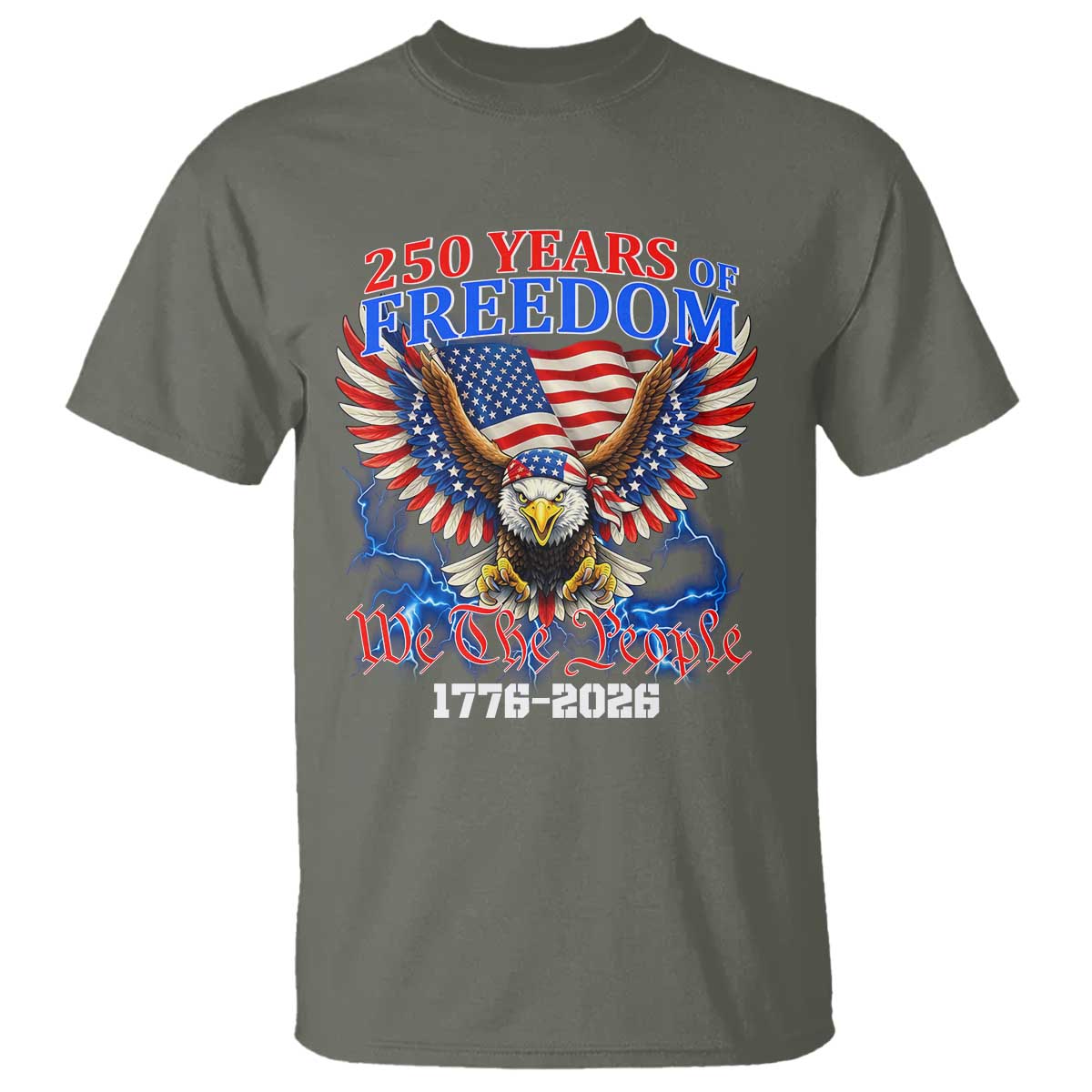 250 Years of Freedom 1776 2026 Patriotic Eagle T Shirt We The People USA Semiquincentennial - Wonder Print Shop