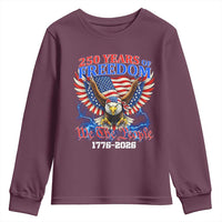 250 Years of Freedom 1776 2026 Patriotic Eagle Youth Sweatshirt We The People USA Semiquincentennial - Wonder Print Shop