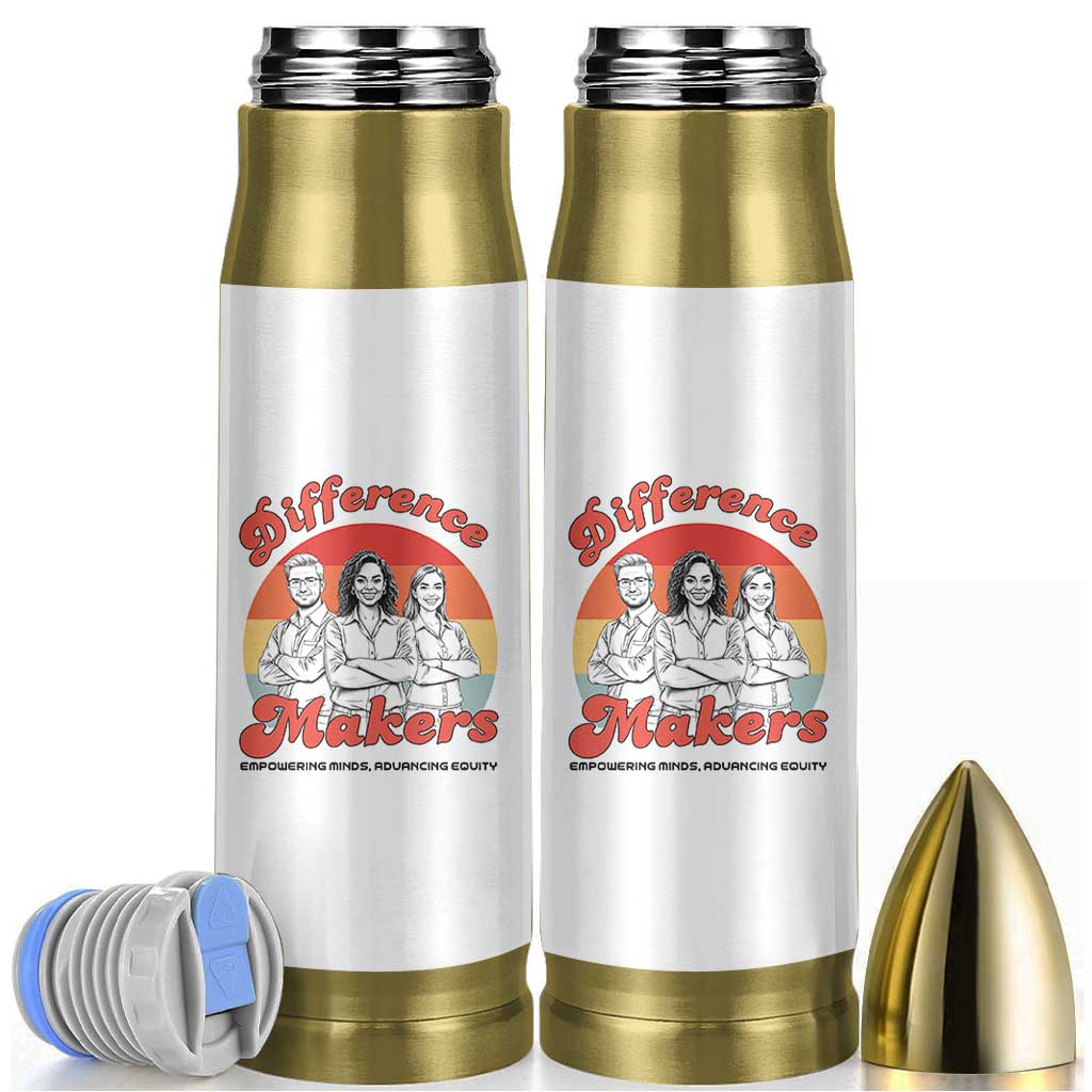 Difference Makers Teacher Appreciation Bullet Tumbler Empowering Minds & Advancing Equity Retro Educator - Wonder Print Shop