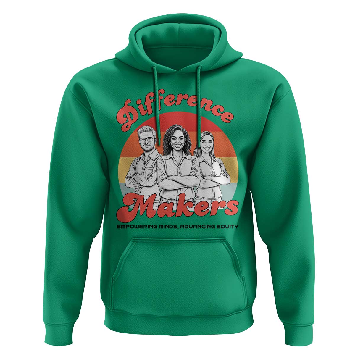 Difference Makers Teacher Appreciation Hoodie Empowering Minds & Advancing Equity Retro Educator - Wonder Print Shop