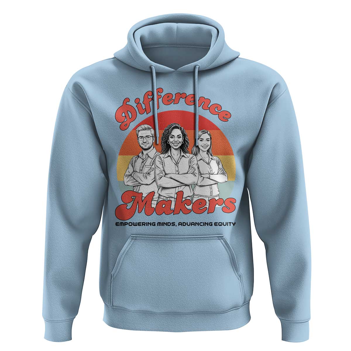 Difference Makers Teacher Appreciation Hoodie Empowering Minds & Advancing Equity Retro Educator - Wonder Print Shop