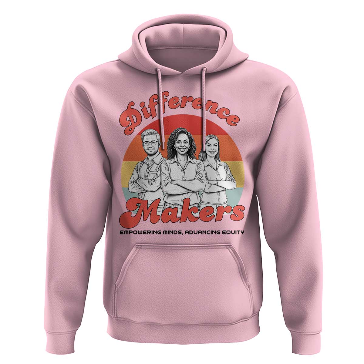 Difference Makers Teacher Appreciation Hoodie Empowering Minds & Advancing Equity Retro Educator - Wonder Print Shop