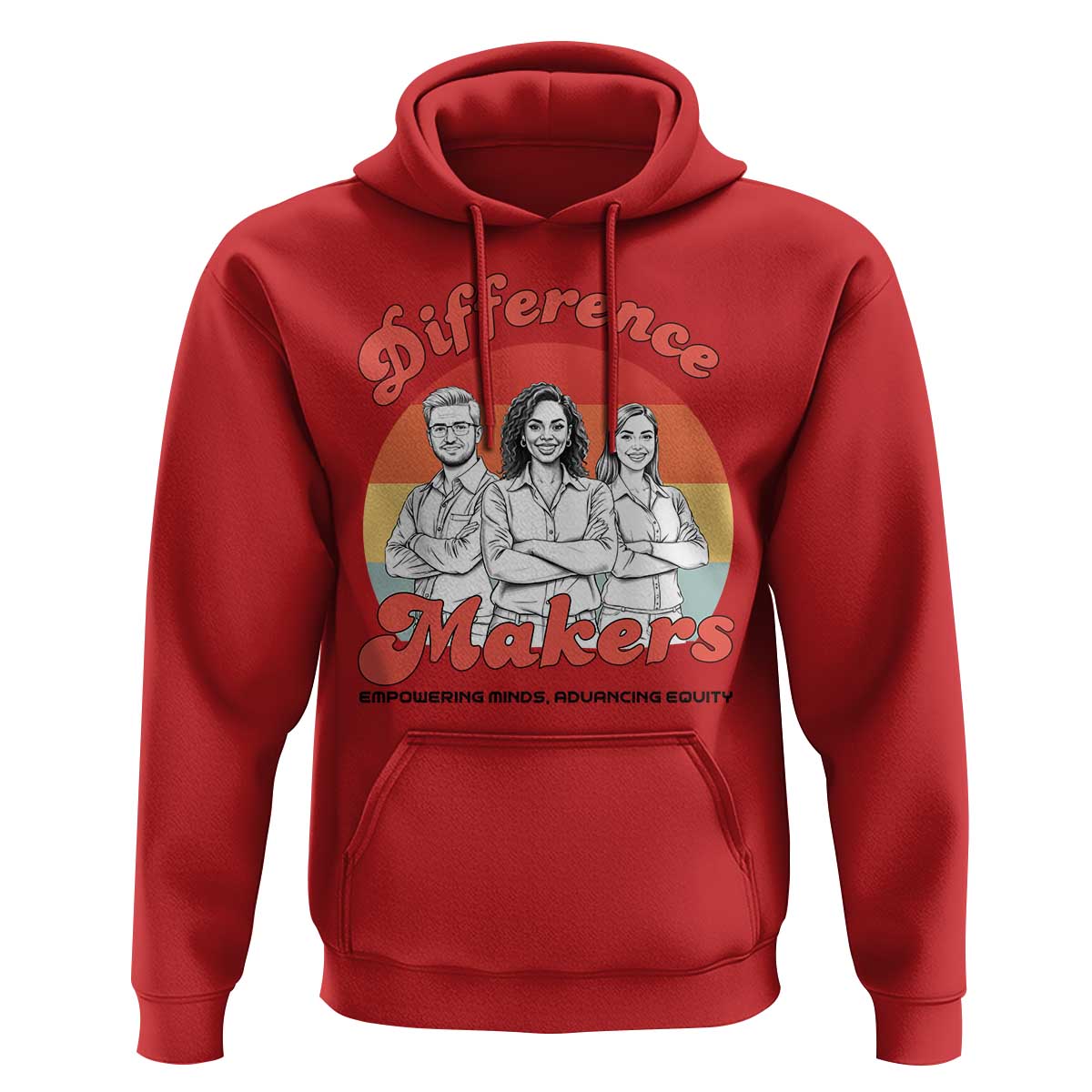Difference Makers Teacher Appreciation Hoodie Empowering Minds & Advancing Equity Retro Educator - Wonder Print Shop