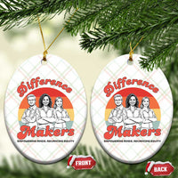 Difference Makers Teacher Appreciation Ceramic Ornament Empowering Minds & Advancing Equity Retro Educator - Wonder Print Shop