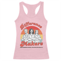 Difference Makers Teacher Appreciation Racerback Tank Top Empowering Minds & Advancing Equity Retro Educator - Wonder Print Shop