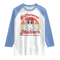 Difference Makers Teacher Appreciation Raglan Shirt Empowering Minds & Advancing Equity Retro Educator - Wonder Print Shop