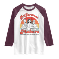 Difference Makers Teacher Appreciation Raglan Shirt Empowering Minds & Advancing Equity Retro Educator - Wonder Print Shop