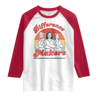 Difference Makers Teacher Appreciation Raglan Shirt Empowering Minds & Advancing Equity Retro Educator - Wonder Print Shop