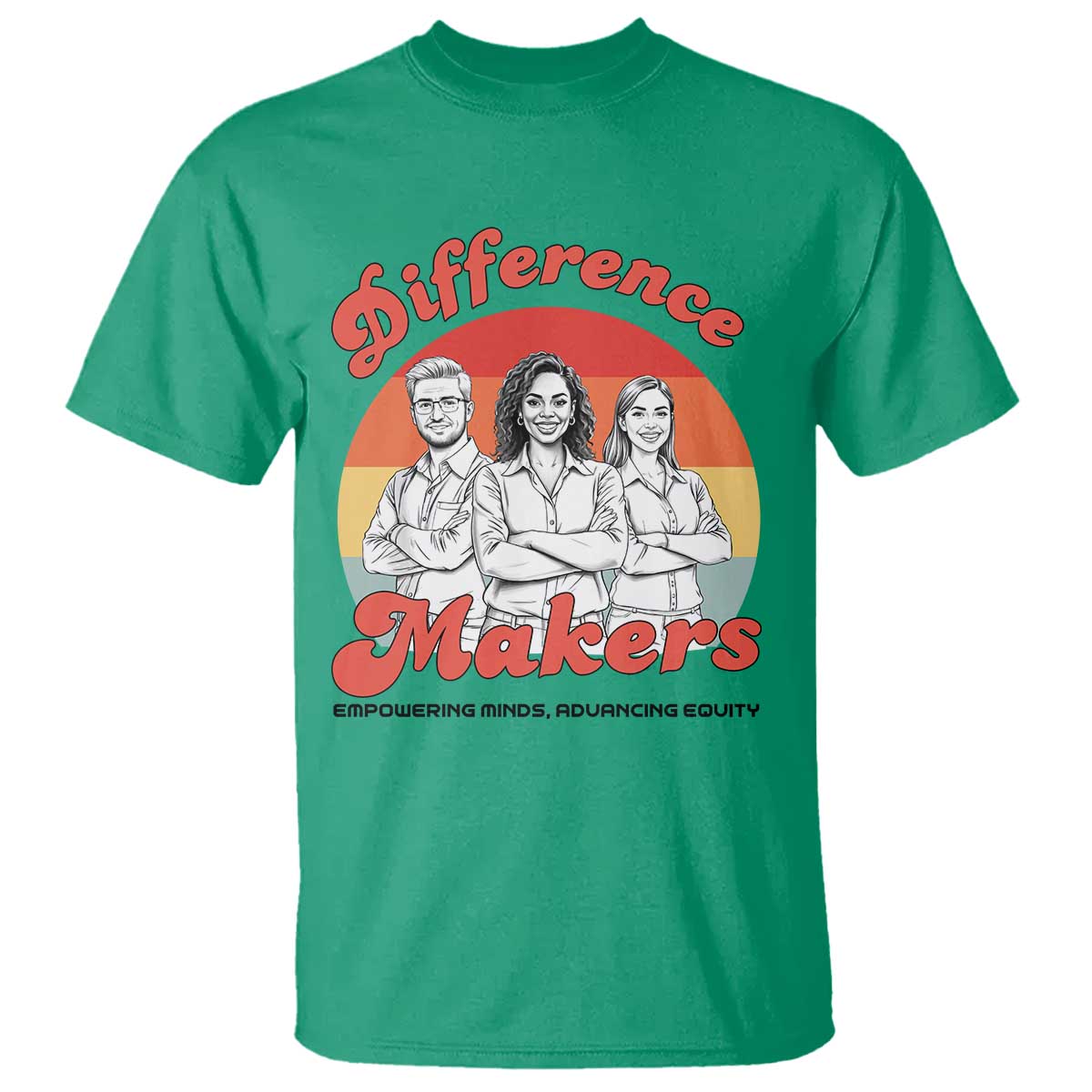 Difference Makers Teacher Appreciation T Shirt Empowering Minds & Advancing Equity Retro Educator - Wonder Print Shop