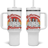 Difference Makers Teacher Appreciation Tumbler With Handle Empowering Minds & Advancing Equity Retro Educator - Wonder Print Shop
