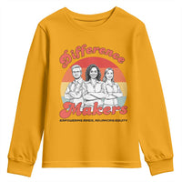 Difference Makers Teacher Appreciation Youth Sweatshirt Empowering Minds & Advancing Equity Retro Educator - Wonder Print Shop
