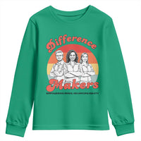 Difference Makers Teacher Appreciation Youth Sweatshirt Empowering Minds & Advancing Equity Retro Educator - Wonder Print Shop